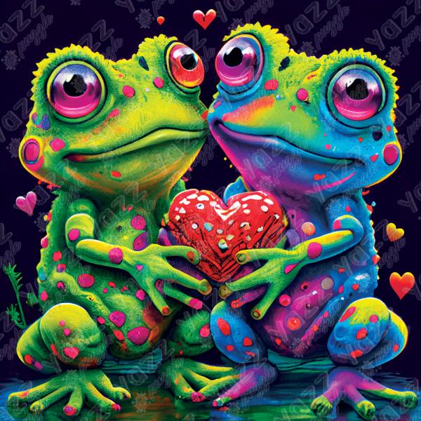 1023 piece puzzle : Frogs In Love - Yazz-3834