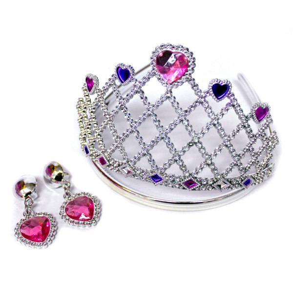 Diadème et bijoux de princesse :  Coeurs roses et violets - Yoopy-YPY21370-4