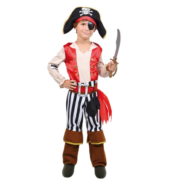 Déguisement pirate avec tunique rouge : 5/7 ans - Youpy-YPY9N-001