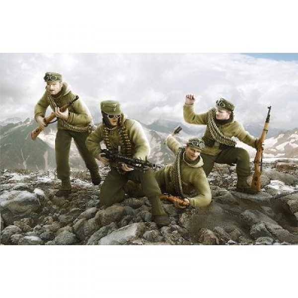 Figurines 2ème Guerre Mondiale : Chasseurs Alpins Allemands - Zvezda-3599