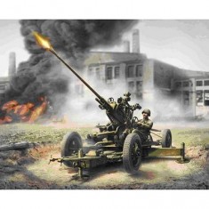 Soviet 37mm Anti-Aircraft Type 61K cannon model kit with figure