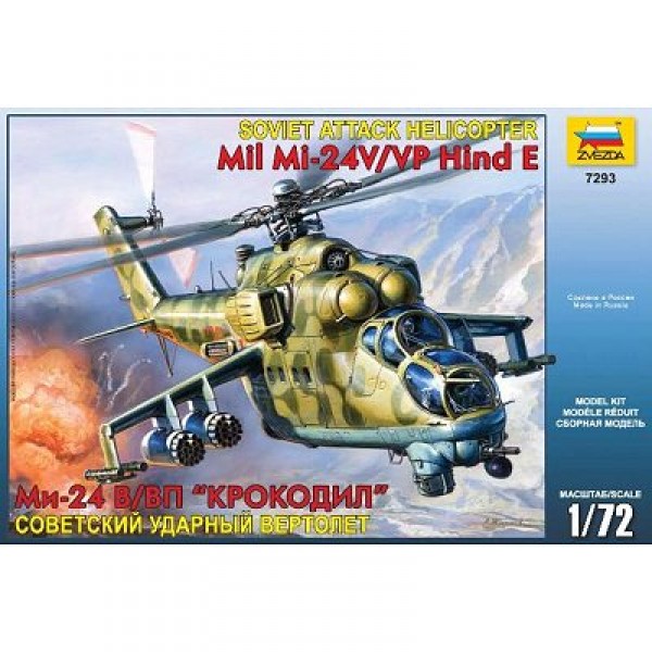 Kit de helicóptero de combate MiL-24V / VP Hind E - Zvezda-7293
