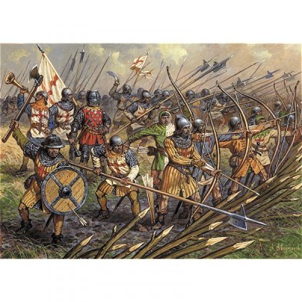 Figurines médiévales : Infanterie anglaise Guerre de 100 Ans - Zvezda-8060