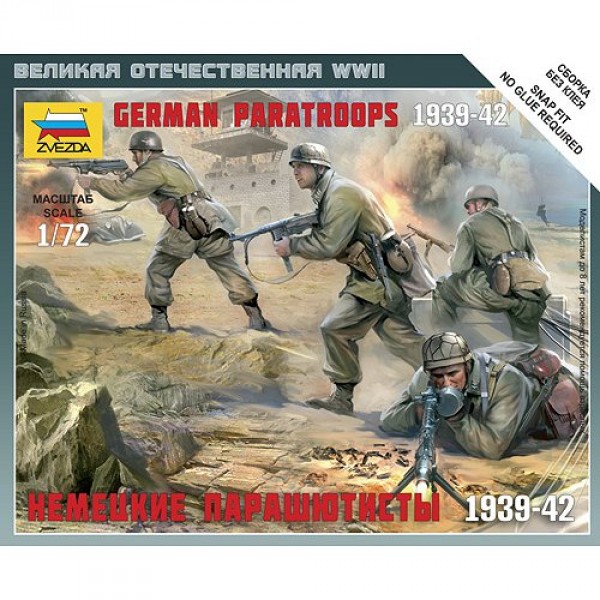 Figurines 2ème Guerre Mondiale : Parachutistes allemands - Zvezda-6136
